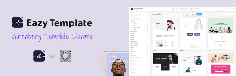 EazyTemplate – Template Library Preview Wordpress Plugin - Rating, Reviews, Demo & Download