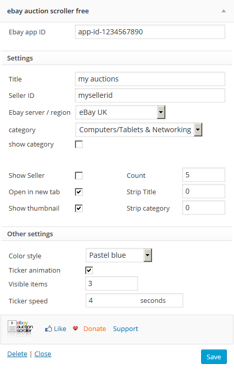 Ebay Auction Scroller Preview Wordpress Plugin - Rating, Reviews, Demo & Download