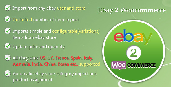 Ebay Importer WooCommerce Plugin Preview - Rating, Reviews, Demo & Download