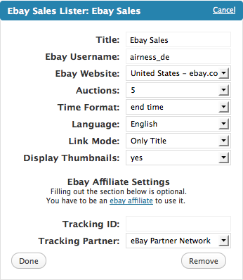 Ebay Sales Lister Preview Wordpress Plugin - Rating, Reviews, Demo & Download