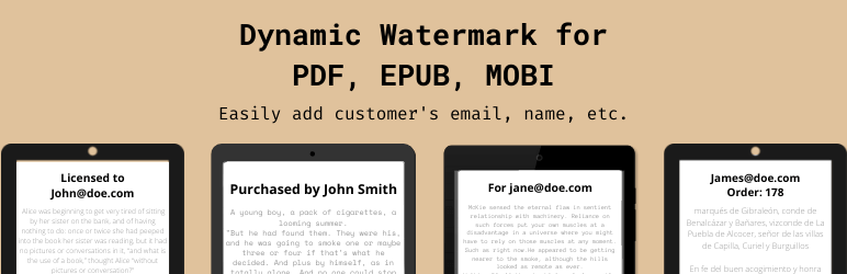 EBook Watermark By DynamicInk Wordpress Plugin - Rating, Reviews, Demo & Download