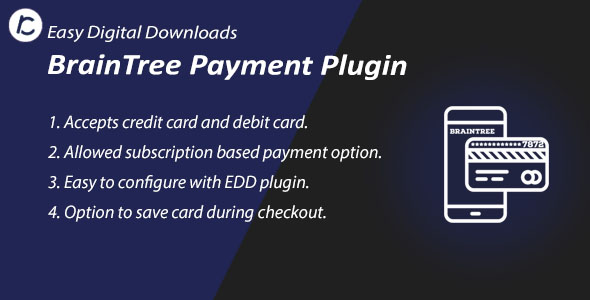EDD Braintree Payment Gateway Preview Wordpress Plugin - Rating, Reviews, Demo & Download