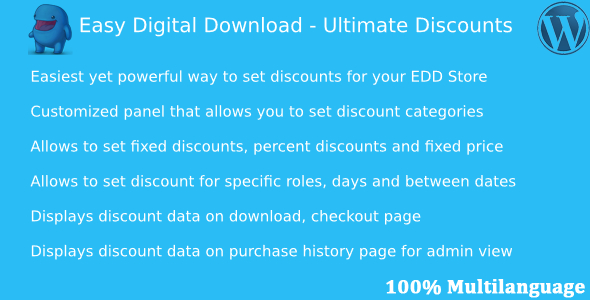 EDD Ultimate Discounts Preview Wordpress Plugin - Rating, Reviews, Demo & Download