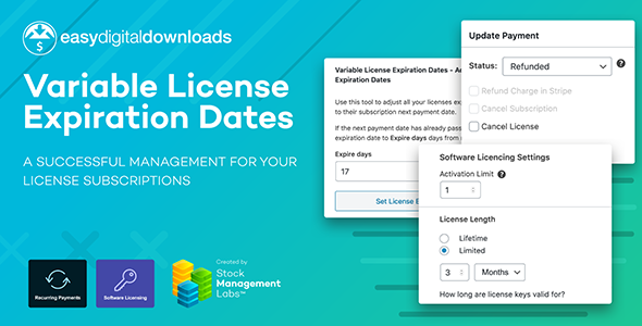 EDD Variable License Expiration Dates Preview Wordpress Plugin - Rating, Reviews, Demo & Download