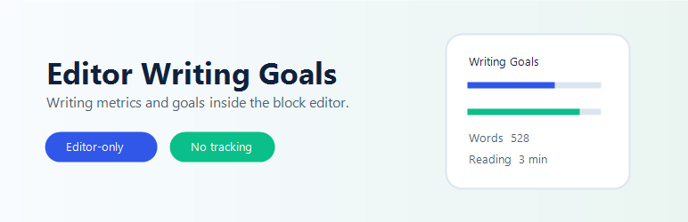 Editor Writing Goals Preview Wordpress Plugin - Rating, Reviews, Demo & Download