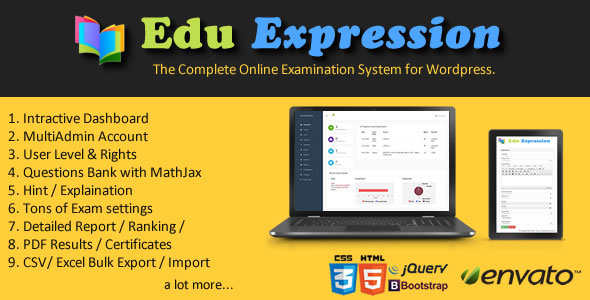 Edu Expression Online Examination System Pro  Preview Wordpress Plugin - Rating, Reviews, Demo & Download