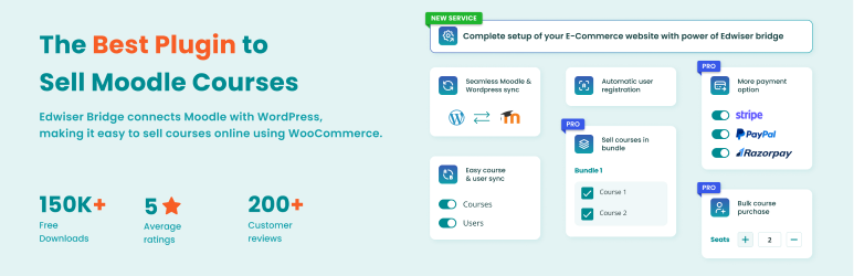 Edwiser Bridge – WordPress Moodle LMS Integration Preview - Rating, Reviews, Demo & Download