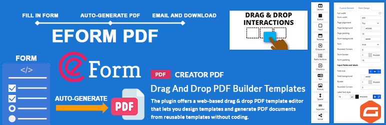 EForm PDF + Drag And Drop Template Builder Preview Wordpress Plugin - Rating, Reviews, Demo & Download