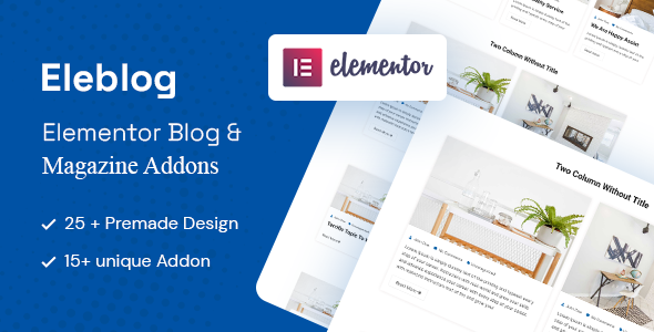 Eleblog – Elementor Magazine And Blog Addons Preview Wordpress Plugin - Rating, Reviews, Demo & Download