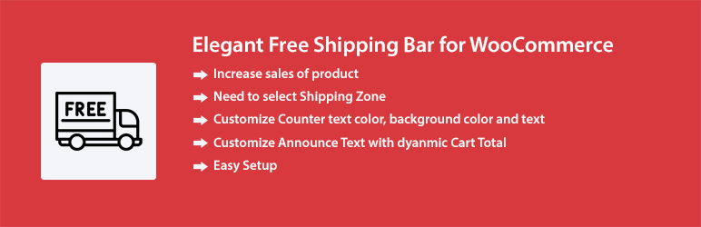 Elegant Free Shipping Bar For WooCommerce Preview Wordpress Plugin - Rating, Reviews, Demo & Download