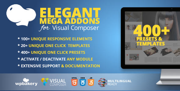 Elegant Mega Addons For WPBakery Page Builder (formerly Visual Composer) Preview Wordpress Plugin - Rating, Reviews, Demo & Download