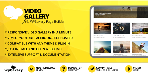 Elegant Mega Addons For WPBakery Page Builder (formerly Visual Composer) Video Gallery Module Preview Wordpress Plugin - Rating, Reviews, Demo & Download