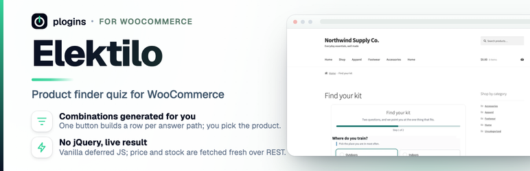 Elektilo – Product Finder Quiz For WooCommerce Preview Wordpress Plugin - Rating, Reviews, Demo & Download