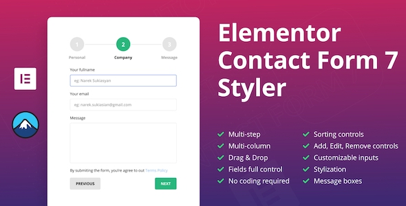 Elementor Contact Form 7 Preview Wordpress Plugin - Rating, Reviews, Demo & Download