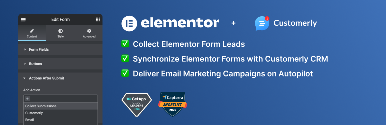 Elementor Email Marketing And CRM By Customerly Preview Wordpress Plugin - Rating, Reviews, Demo & Download