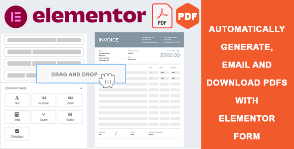 Elementor Form PDF Customizer (Form Widget) Preview Wordpress Plugin - Rating, Reviews, Demo & Download