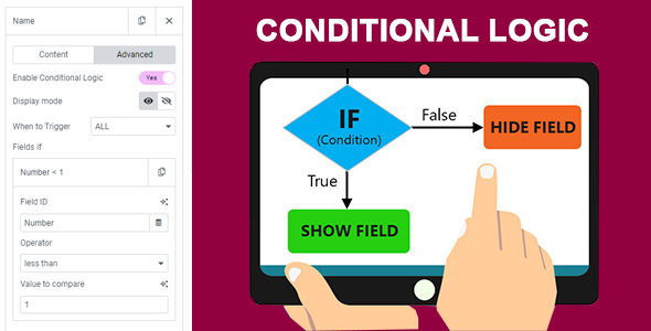 Elementor Forms Conditional Logic Preview Wordpress Plugin - Rating, Reviews, Demo & Download