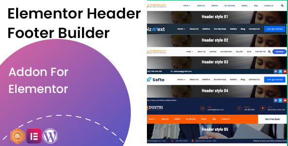 Elementor Header Footer Builder – Addon Preview Wordpress Plugin - Rating, Reviews, Demo & Download