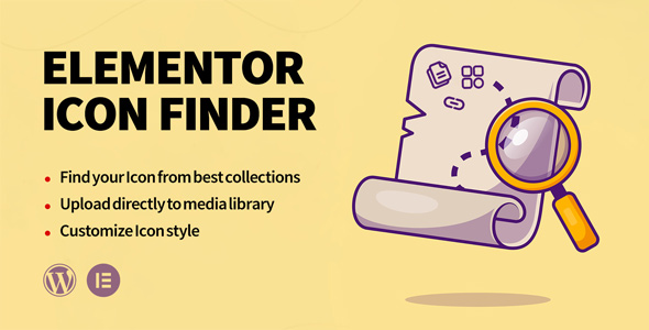 Elementor Icon Finder Preview Wordpress Plugin - Rating, Reviews, Demo & Download