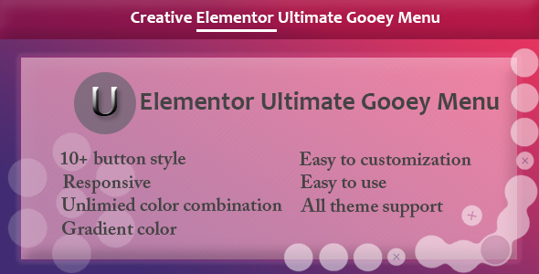 Elementor – Ultimate Gooey Menu Preview Wordpress Plugin - Rating, Reviews, Demo & Download