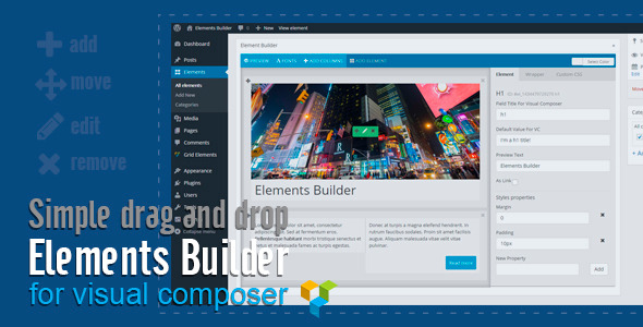 Elements Builder For Visual Composer Preview Wordpress Plugin - Rating, Reviews, Demo & Download