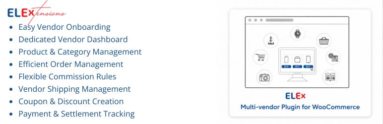 ELEX Multi Vendor Marketplace For WooCommerce Preview Wordpress Plugin - Rating, Reviews, Demo & Download