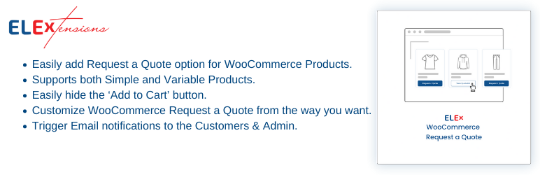 ELEX WooCommerce Request A Quote Preview Wordpress Plugin - Rating, Reviews, Demo & Download