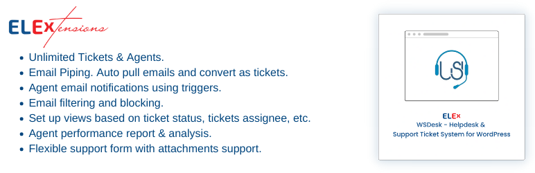 ELEX WordPress HelpDesk & Customer Ticketing System Preview - Rating, Reviews, Demo & Download