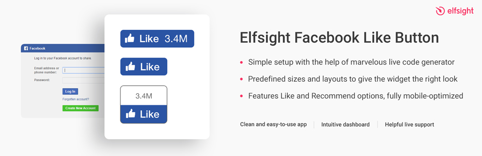 Elfsight Facebook Like Button Preview Wordpress Plugin - Rating, Reviews, Demo & Download