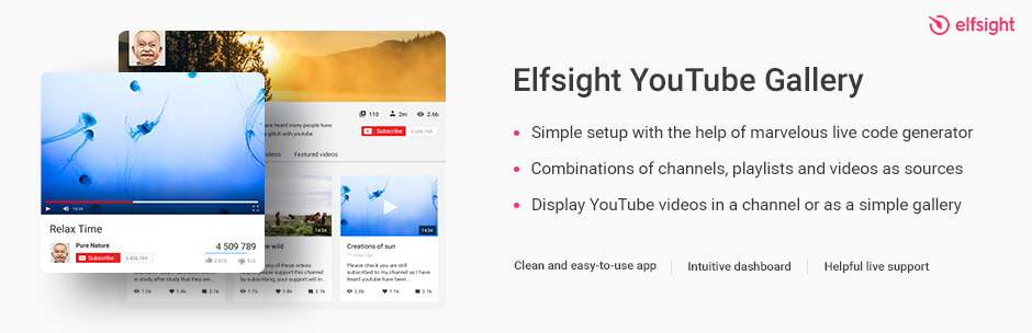 Elfsight YouTube Gallery Preview Wordpress Plugin - Rating, Reviews, Demo & Download