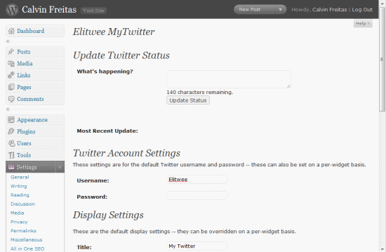 Elitwee MyTwitter Preview Wordpress Plugin - Rating, Reviews, Demo & Download