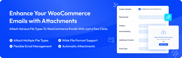 Email Attachments For WooCommerce Preview Wordpress Plugin - Rating, Reviews, Demo & Download