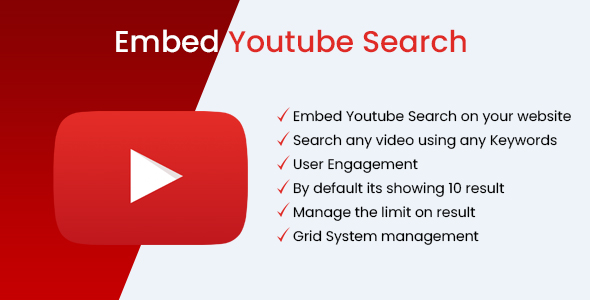 Embed Youtube Search – WordPress Plugin Preview - Rating, Reviews, Demo & Download