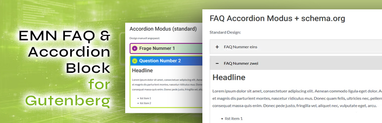 EMN FAQ & Accordion Block Preview Wordpress Plugin - Rating, Reviews, Demo & Download