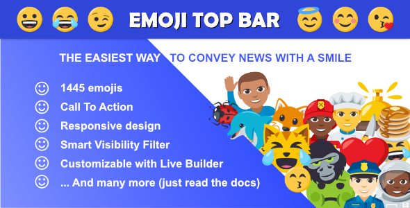 Emoji Top Bar Preview Wordpress Plugin - Rating, Reviews, Demo & Download