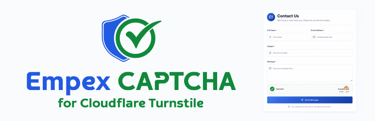 Empex CAPTCHA For Cloudflare Turnstile Preview Wordpress Plugin - Rating, Reviews, Demo & Download