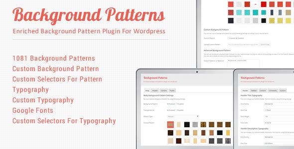 Enriched Background Patterns Plugin for Wordpress WebSites Preview - Rating, Reviews, Demo & Download