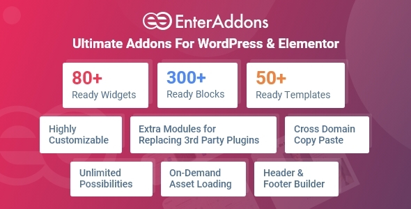 EnterAddons Pro | Ultimate Addons Plugin for Wordpress And Elementor Preview - Rating, Reviews, Demo & Download