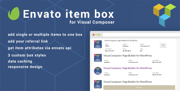 Envato Item Box For Visual Composer Preview Wordpress Plugin - Rating, Reviews, Demo & Download