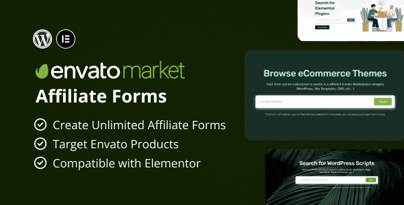 Envato Market Affiliate Forms For Elementor Preview Wordpress Plugin - Rating, Reviews, Demo & Download