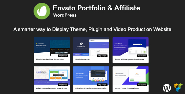 Envato Portfolio And Affiliate Plugin for Wordpress Preview - Rating, Reviews, Demo & Download