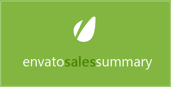 Envato Sales Summary Plugin Preview - Rating, Reviews, Demo & Download