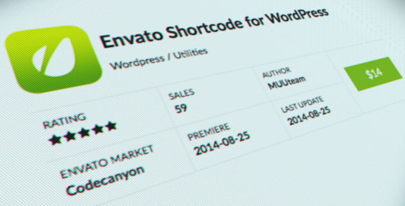 Envato Shortcode – Wordpress Plugin Preview - Rating, Reviews, Demo & Download
