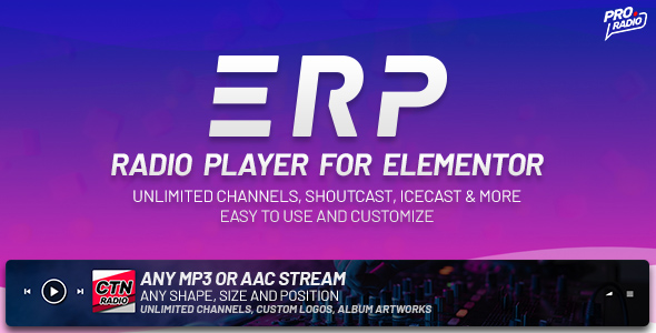Erplayer – Radio Player For Elementor Supporting Icecast, Shoutcast And More Preview Wordpress Plugin - Rating, Reviews, Demo & Download