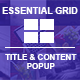 Essential Grid Title & Content Popup Add-on