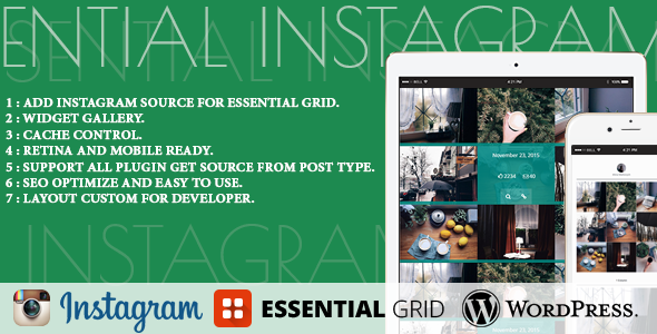 Essential Instagram Add-On For Essential Grid Preview Wordpress Plugin - Rating, Reviews, Demo & Download