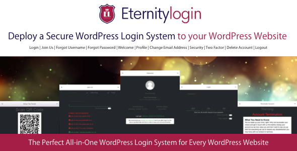Eternitylogin All-in-One WordPress Login System Preview - Rating, Reviews, Demo & Download
