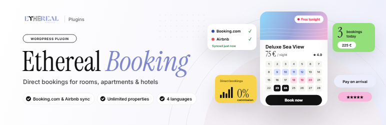 Ethereal Booking Preview Wordpress Plugin - Rating, Reviews, Demo & Download
