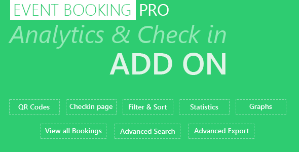 Event Booking Pro: Analytics & Checkin Addon Preview Wordpress Plugin - Rating, Reviews, Demo & Download