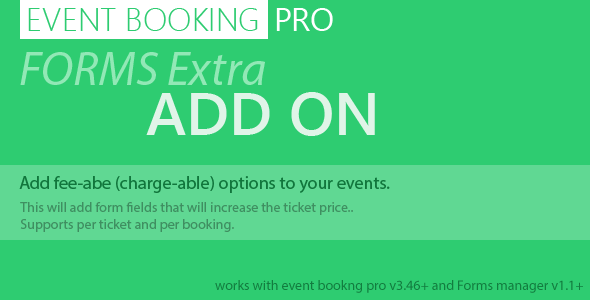 Event Booking Pro: Forms Extra Add On Preview Wordpress Plugin - Rating, Reviews, Demo & Download